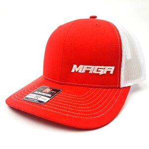 MAGA Trump 2024 Richardson 112 Trucker Mesh Snapback Cap Hat Red